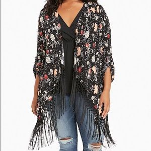 Flora print kimono